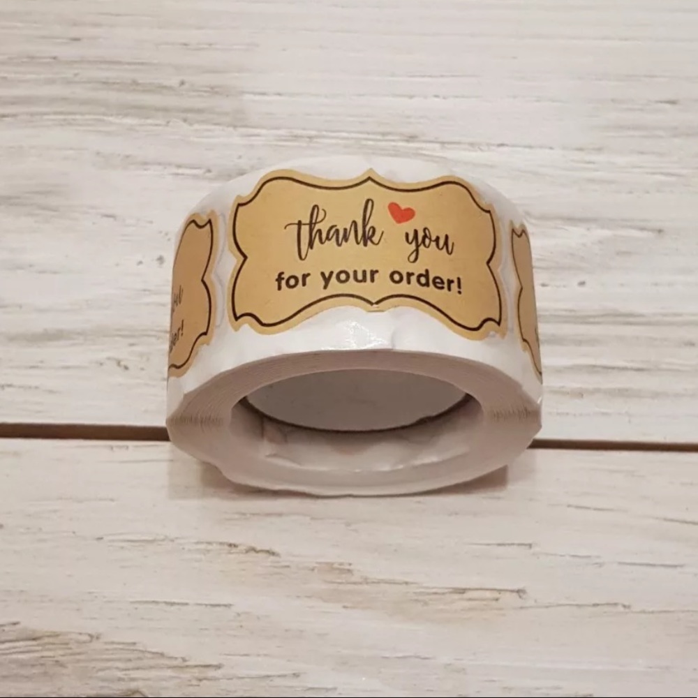 250 Piece/Roll Thank You Stickers Kraft. PRICE FIRM HOST PICK - Picture 4 of 5